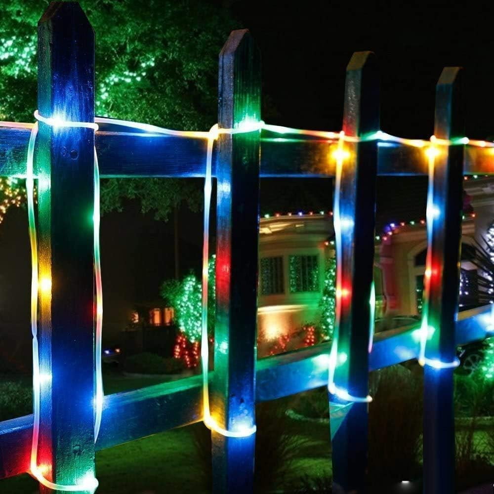 Solar Garden Lights, 600 LEDs 104ft Solar Rope Lights Waterproof Outdoor Copper Wire, 8Lighting Modes Outdoor Garden for Patio, Fence, Wedding Decor