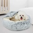 thumbnail image 4 of Methold Cama pequeña para mascotas de felpa para invierno, cálido, para clima frío, calentador térmico de animales, relleno para dormir, calentador Perchas para gatos Peluche Largo Gris Methold PT004406-02, 4 of 6