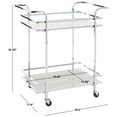 thumbnail image 3 of SAFAVIEH Lameris 2 Tier Bar Cart With Handles, Chrome/Grey (29.5 in. W x 17.9 in. D x 32.6 in. H), 3 of 9