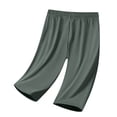 thumbnail image 4 of Qulqfy Women Shorts Summer High Waisted Wide Leg Quick Dry Green Shorts Casual Workout Knee Length Shorts for Women L, 4 of 7