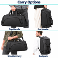 thumbnail image 5 of 40L 3-in-1 Travel Duffle Backpack with Shoe Compartment, Wet Pocket and Insulated Pocket, Black, 5 of 9