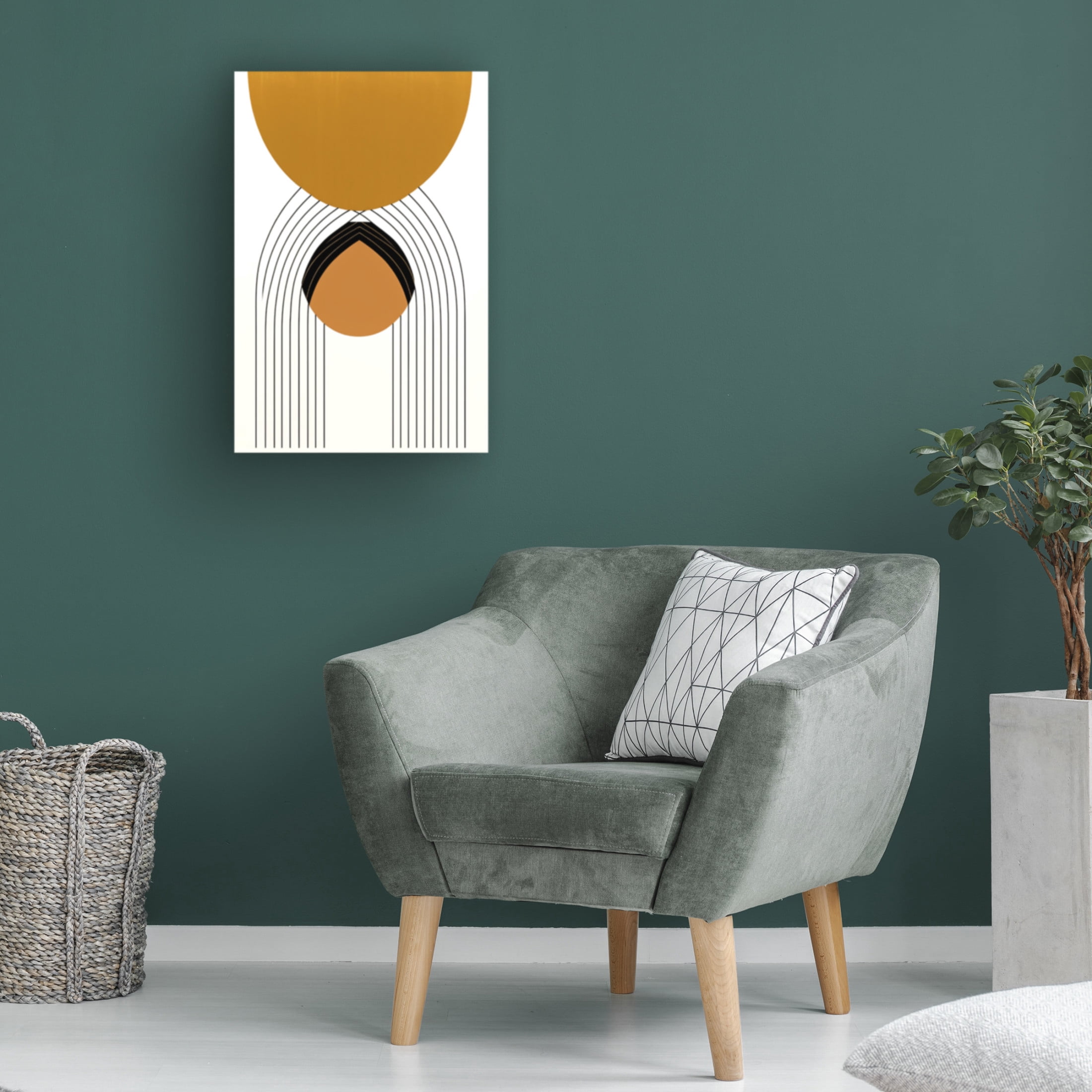 Canvas Wall Art - Ray Heere 'Mid Century Abstract Painting 30' Wall Art for Living Room, Bedroom, or Office Décor by Trademark Fine Art - 22 x 32 Inches