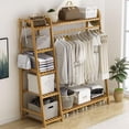 thumbnail image 1 of Closet Armables para Ropa 5 Niveles, Colgador de Pared con Estantes, Perchero para Zapatos, Abrigos, Espacio para Dormir, Sala (Natural), 1 of 7