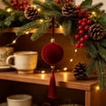 thumbnail image 5 of DefiDgd 3.15inch Christmas Flocked Ball with Tassel Adorned,Embossed Velvet Hanging Ball Decor for Christmas Tree Wall Window Wedding Holiday Party Home Ornament, 5 of 6