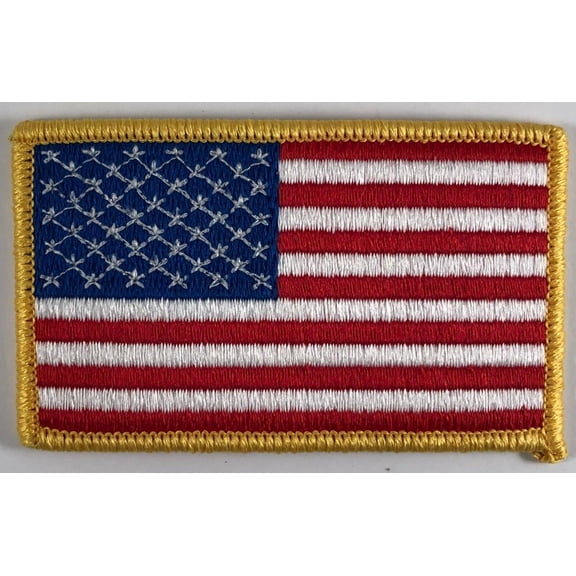 Embroidered USA Flag Shoulder Patch for Left Arm. Made in the USA PAT-0126-L