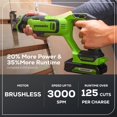 thumbnail image 3 of Sierra Reciproca Greenworks 1201002-3P Motor Brushless 24V 3000 SPM Carrera 1 Pulgada Bateria 2.0 Ah Cargador, 3 of 5