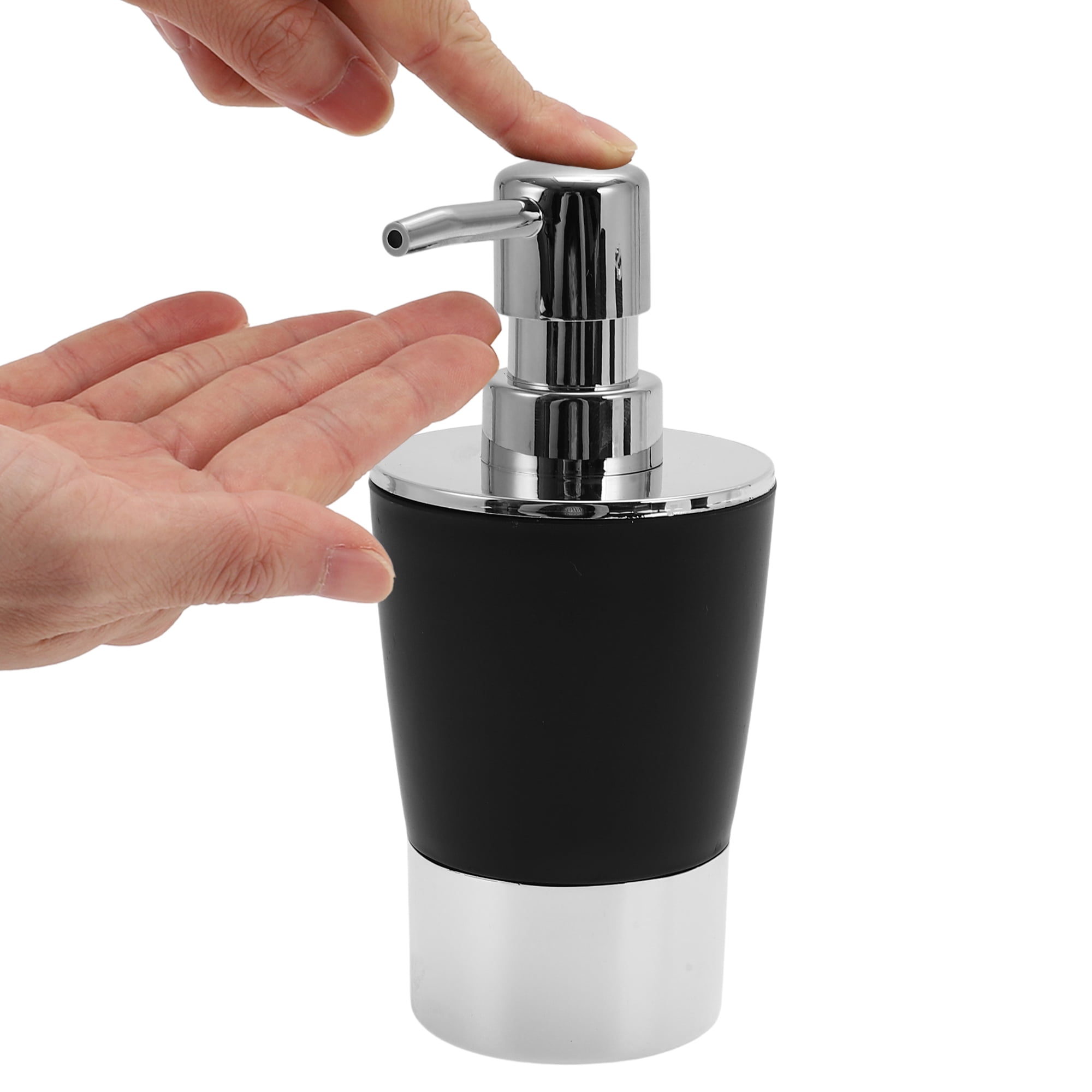 Unique Bargains 1 Set  Plating Soap Pump Dispenser Set for Bathroom for Laundry Rooms Black