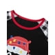 thumbnail image 5 of Pijamas navideños familiares a juego: camisetas de manga larga con cuello redondo y estampado de letras y gorro de Papá Noel, y pantalones a cuadros., 5 of 10