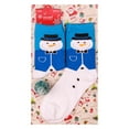 thumbnail image 2 of TIEVOSA Christmas Printed Mid Tube Stockings Women's Stockings Festive Socks（Blue）, 2 of 6