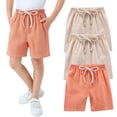 thumbnail image 2 of KAUOD 3 Pack Boys Girls Bermuda Shorts Kids Plain Wide Leg Elastic Waist Shorts Summer Beach Comfy Midi Short Pants, 2 of 4