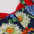 thumbnail image 3 of Moda mujer Casual Sexy verano Sling Bow estampado decorativo Retro Panel contraste vestido Pompotops  ghjkhdj4692, 3 of 8