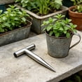 thumbnail image 4 of Stainless Steel Hand Dibber Plant Hole Digger Garden Planting Tool with T-Handle Soil Digging Tool for Planting Bulbs Tulips Daffodils Vegetable Seeds, 4 of 8