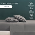 thumbnail image 3 of Mainstays Dreamy Soft 3‑Piece 220 Thread Count Brushed and Washed Sateen Cotton Bed Sheet Set, Deep Pocket, Twin, Soothing Grey, 3 of 8