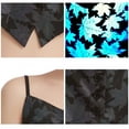 thumbnail image 4 of Penkiiy Women's Maple Leaf Colorful Reflective Sleeveless V Neck Crop Tops Tank L Black, 4 of 9