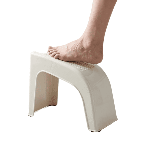 Shower Foot Rest - Adjustable Non-Slip Pedicure Step Stool for Easy Leg Shaving, Sturdy White Plastic Bathroom Organizer