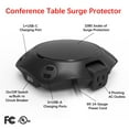 thumbnail image 2 of Clear Powe 4-Outlet 1080J Conference Table Surge Protector w/3-Port USB-A & 1-Port USB-C Chargers, Rotating Outlets, 6ft Power Cord, CP30001, 2 of 8