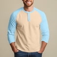 thumbnail image 2 of Men’s Three Quarter Sleeve Sport T-Shirt Baseball Style Casual Cotton Top, 2 of 8
