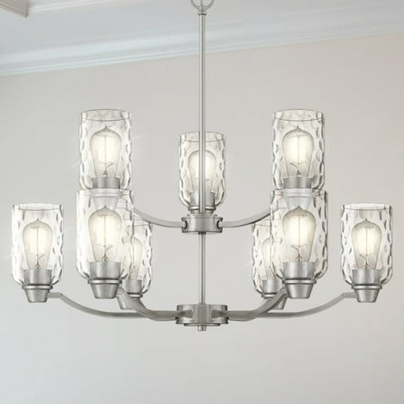 Luxury Contemporary Chandelier, Brushed Nickel, UQL4425