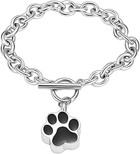 Pet Paw Ashes Urn Bracelet  Optional Engraving  D for Dog
