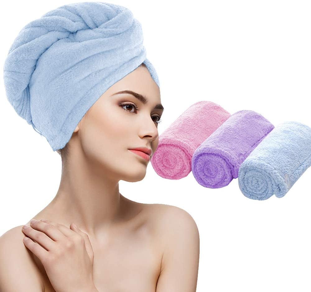 Youlertex Microfiber Hair Towel Wrap For Women Pack 10 Inch X 26 Inch