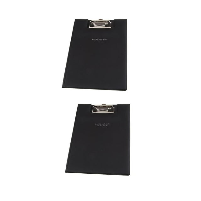 2 uds Portapapeles de papel Portapapeles de escritura licencia de almohadilla de escritura Negro Práctico con gancho colgante de agarre con