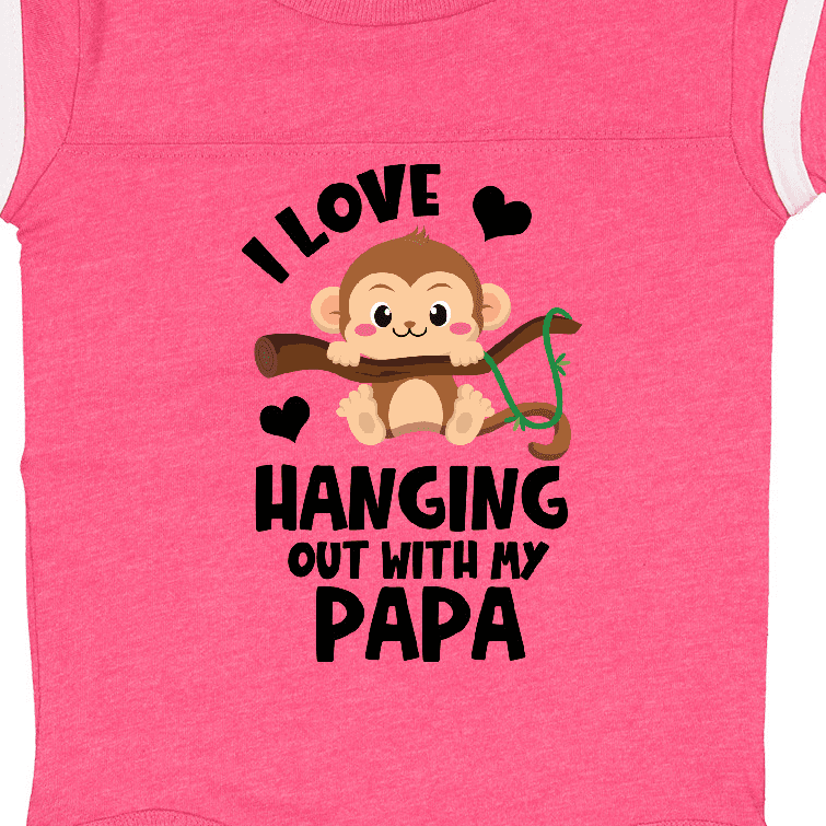 Inktastic Monkey I Love Hanging out with My Papa Boys or Girls Baby Bodysuit