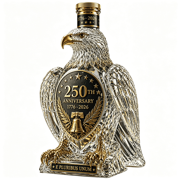 BPPEG American Eagle 250Th Anniversary Commemorative Bottle, Usa Patriotic Eagle Whiskey Decanter with Liberty Bell Emblem, Home Bar Display Decor, Gift for Veterans, Dad & History Lovers