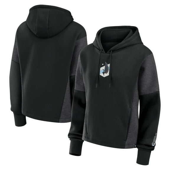 Women's Fanatics Black Minnesota United FC Oversized Legacy Goalkeeper Pullover Hoodie