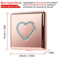 thumbnail image 2 of Fashion Blue Heart Decal Metal Cigarette Case 84 mm 3.34 inch Extra Large 20pcs Capacity,RFID Blocking Credit Card Wallet (Rose), 2 of 7