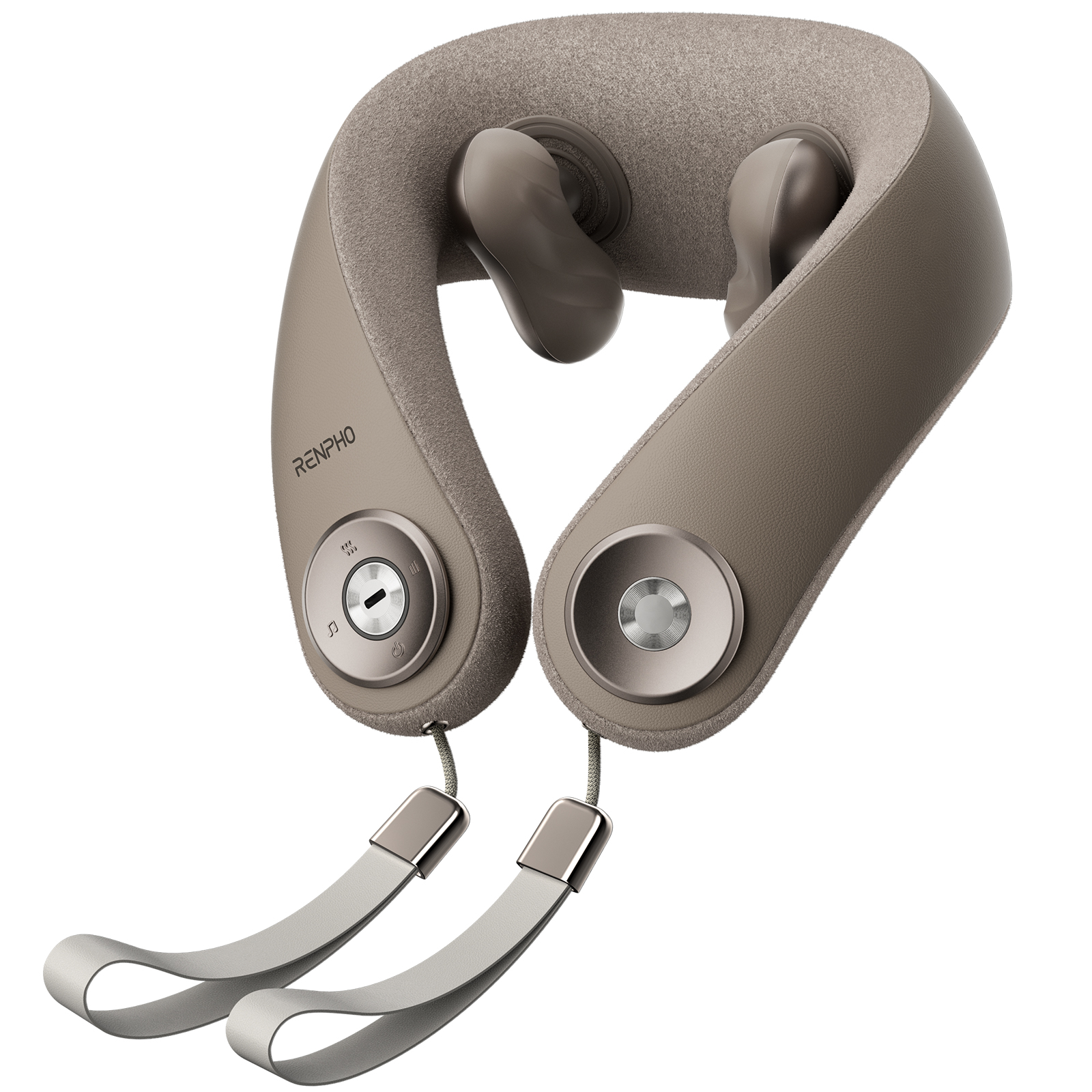 Renpho Shiatsu Neck and Shoulder Massager with 2 Levels Heat, Cordless Deep Tissue Massage with Music Playable Bluetooth