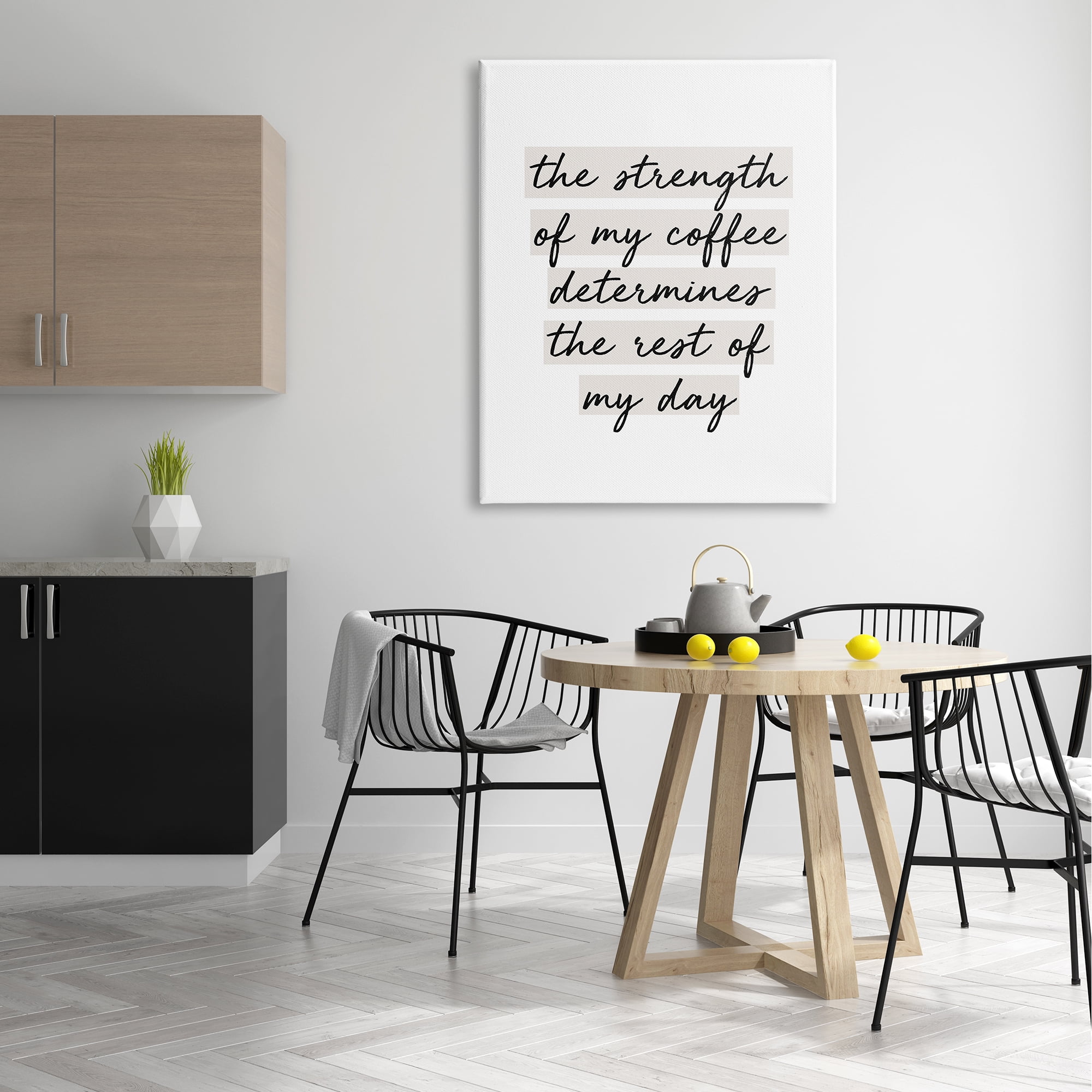 Stupell Industries Strength Of Coffee Morning Motivational Phrase Minimal Typography,36 x 48, Design by SunDance Group, LLC