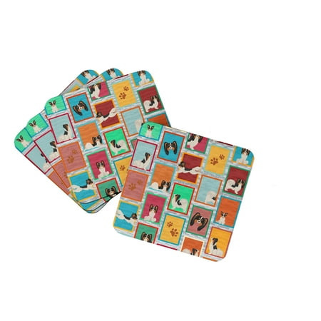 

Lots of Tricolor Papillon Foam Coaster Set of 4 3.5 in x 3.5 in