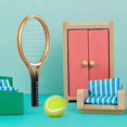 thumbnail image 3 of 2 sets of Miniature Tennis Rackets And Balls Model Mini Ornament Photo Prop (Random Color), 3 of 4