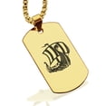 thumbnail image 1 of Stainless Steel Viking Ship Dog Tag Pendant Necklace, 1 of 3