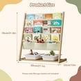 thumbnail image 5 of Bookcase, Bookshelf 4 Sling Book Rack Book Display with Storage Classroom Bookshelf 4 Tier Beige, 5 of 7