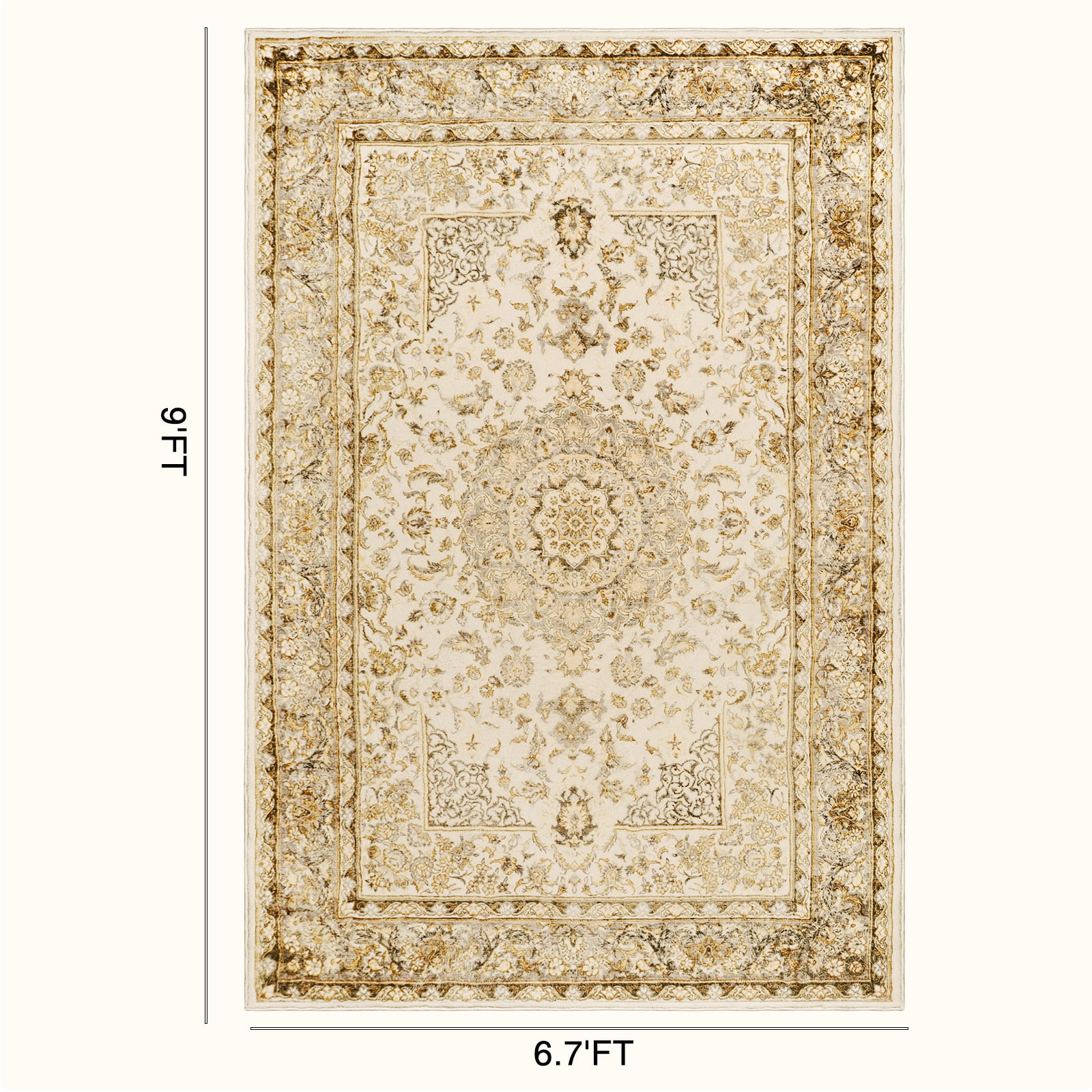 6.7x9ft Area Rug for Living Room Washable Rug for Bedroom Kitchen Dining Room Rugs Non-Slip Home Decor Carpet Faux Wool Rug Modern Art Ultra Soft Area Rug