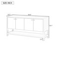 thumbnail image 3 of Farmhouse Console Table with Storage, Wooden Long Sofa Table With 4-Door Cabinet And Adjustable Shelves For Hallway, Entrance, Living Room Furniture, 3 of 9