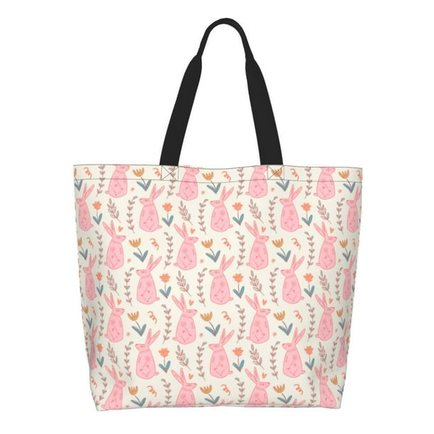 Balery Rabbit Bolsa Tote Estilo Estético con Cremalleras, Bolsa de Hombro, Bolsa de Compras Grande y Plegable