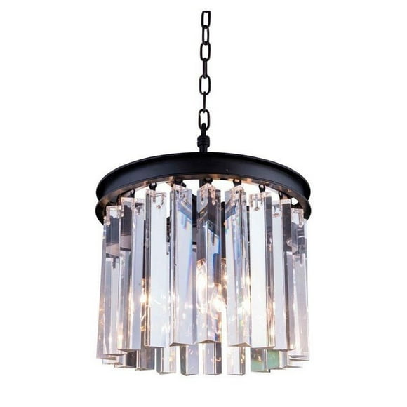 Elegant Lighting Sydney 12" 3 Light Royal Crystal Chandelier
