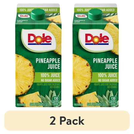 (2 pack) Dole 100% Chilled Pineapple Juice, 52 Oz