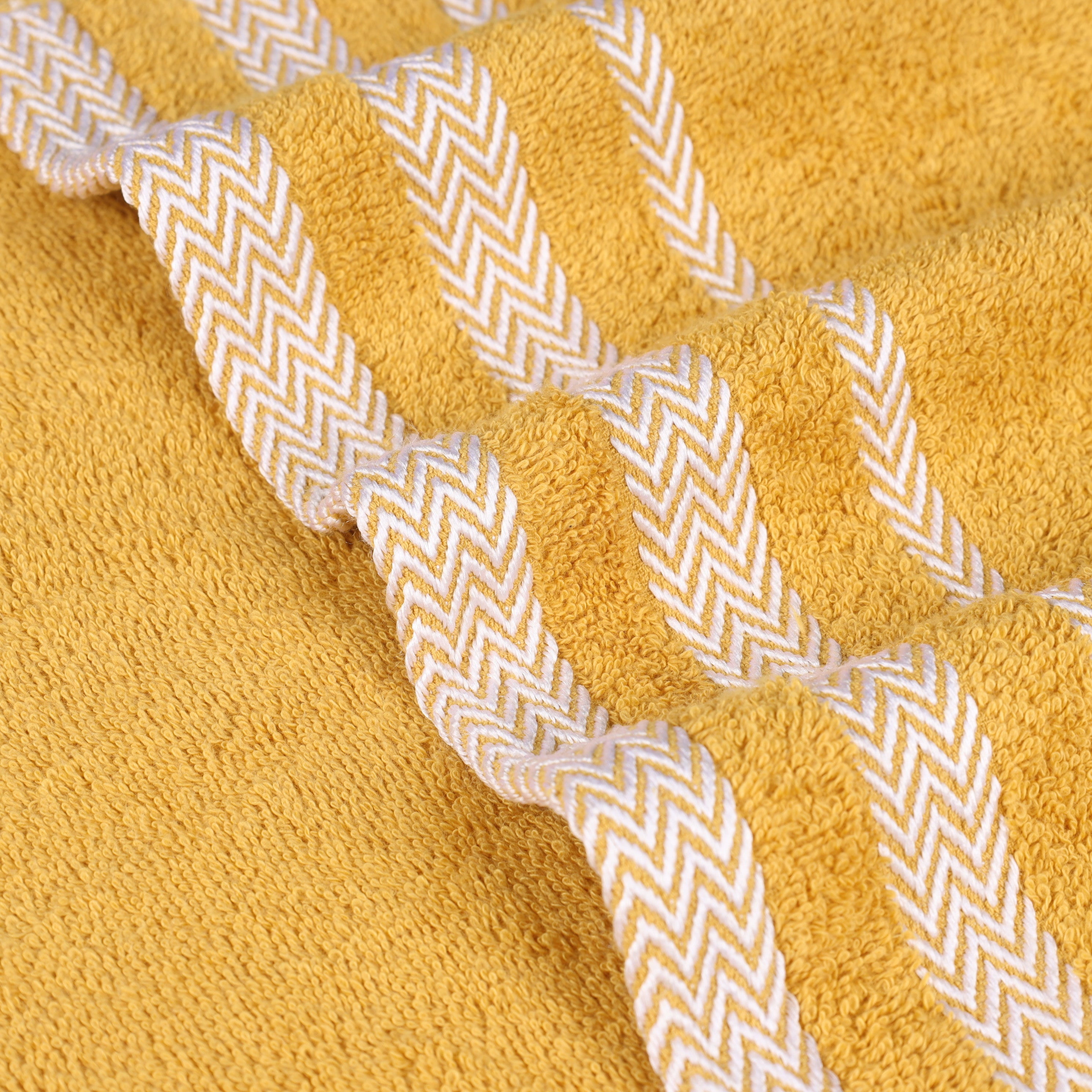Superior Hays 2 Piece Cotton Plush Bath Towel , Ultra Soft Absobent Towels, Gold