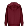 thumbnail image 5 of Xcmzpl Women's Hoodies Loose Fit Solid Color Hooded Sweatshirt Athletic Sweater Tops Work Long Sleeve Blouses Fall Clothes, 5 of 6