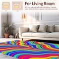 thumbnail image 2 of Flatwoven High Traffic Area Rug, Enchanted Spectrum Wave Textile Art, Non Slip, Stain Resistant, Washable Area Rugs for Living Room, Bedroom(Yellow, 6X9), 2 of 8