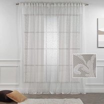 3S Brother's White Lace Sheers Extra Long Floral Style Curtains Set of 2 Panels Rod Pocket & Back Tab Home Décor Window Custom Made Drapes 10-30 Ft. Long -Made in Turkey Each Panel (100"W x 192"L)