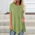 thumbnail image 3 of Landzoo Women'S T-Shirt Solid Color Short Sleeve Crew Neck Tops Summer Casual Women Tees Size S Green, 3 of 5