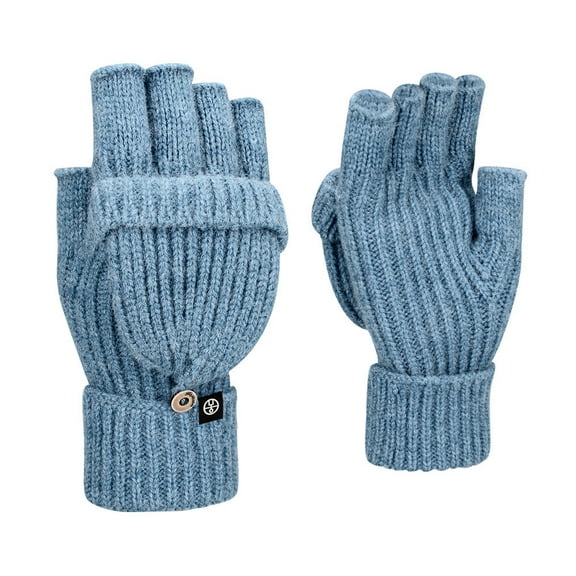 Winter Gloves for Women and Men Winter Clothes for Women Winter Warm Gloves Fingerless Flip Knit Gloves Mittens Gloves for Outdoor Walking Cycling Driving Women Men