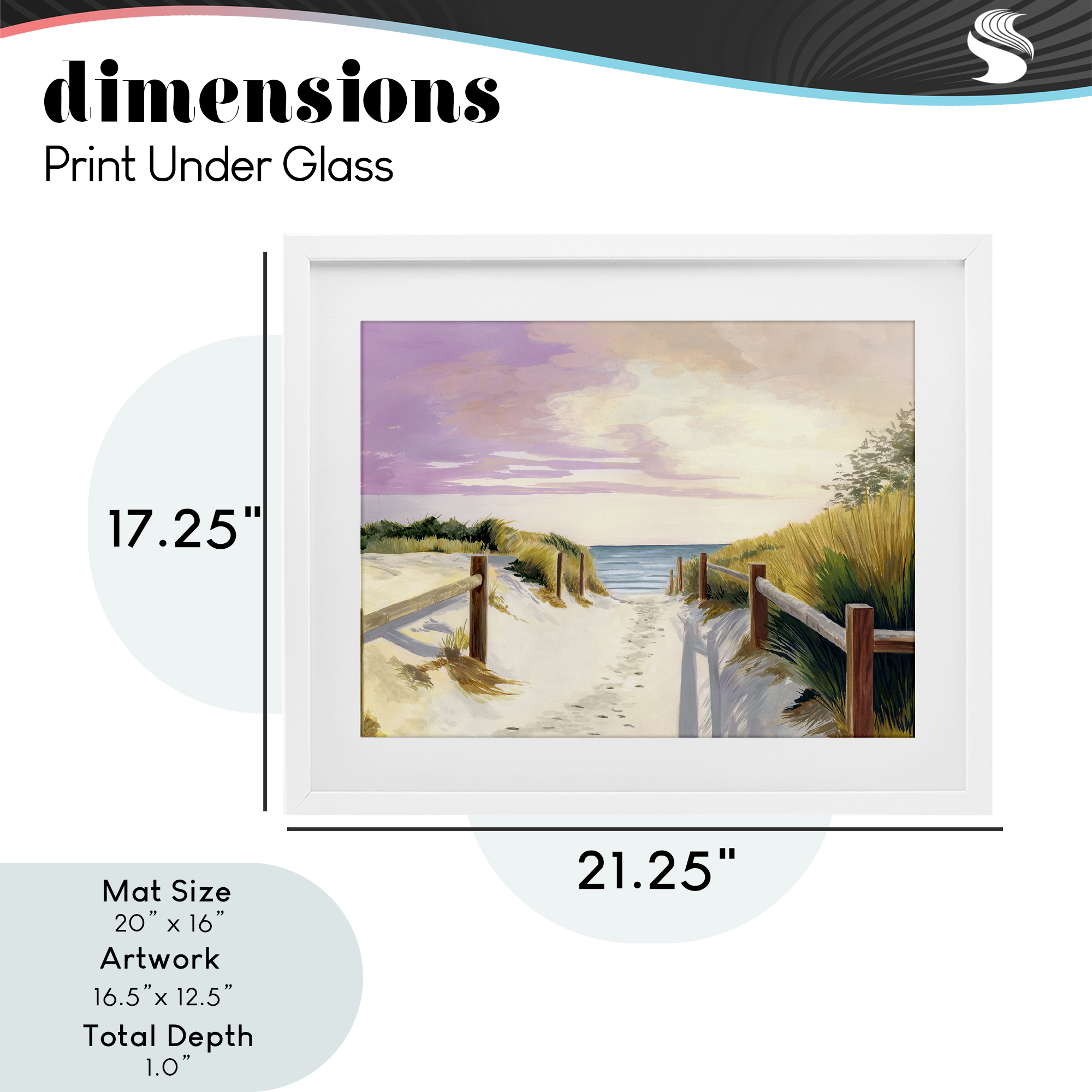 Cottesloe Beach Pathway White Framed Print Under Glass, design by Courtney Haley