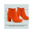 thumbnail image 6 of BLISSFUL STEP Valentine's Women's Ankle Boots Pointed Toe Zip-Up Block Heel Orange 8, 6 of 8