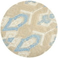 thumbnail image 4 of SAFAVIEH Wyndham Donella Geometric Wool Area Rug, Blue/Ivory, 7' x 7' Square, 4 of 10