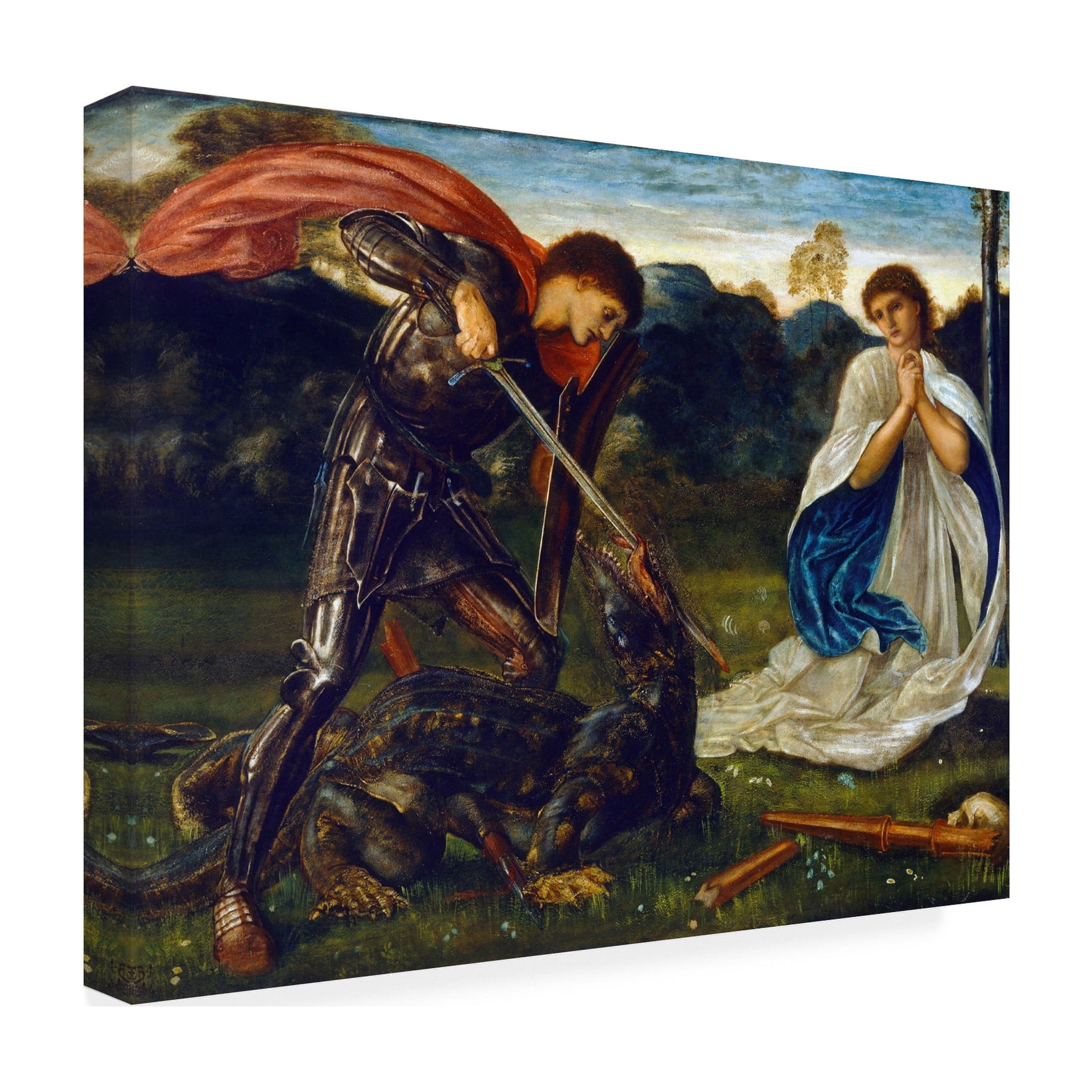 Edward Burne-Jones 'St George Kills The Dragon Vi 2' Canvas Art